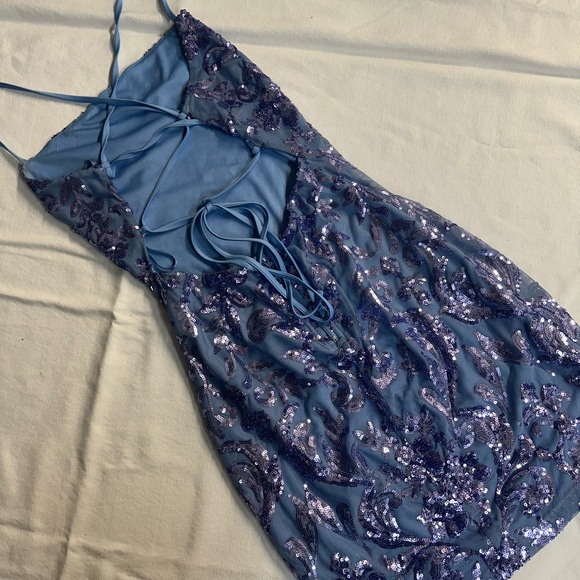 Windsor Strapless Navy Sequin Dress - Picture 6 of 14